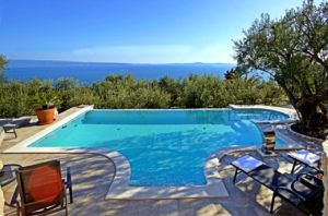 Panoramic seaview stone villa with pool, Split center 