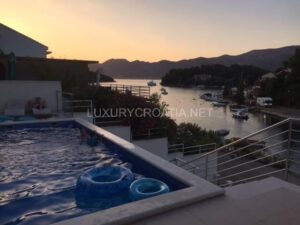 Waterfront villa with pool for sale Korcula town Croatia