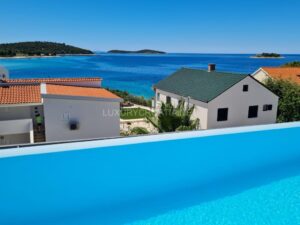 New villa for sale by the sea with top floor pool Rogoznica Sibenik Croatia