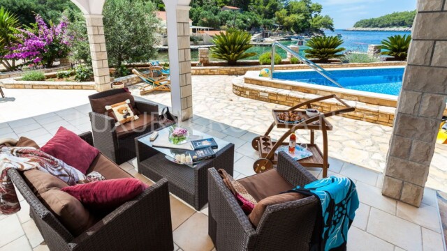 Beachfront villa with a pool for sale in Croatia Korcula island