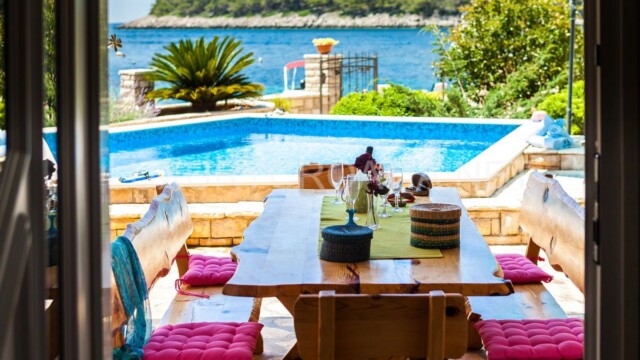 Beachfront villa with a pool for sale in Croatia Korcula island