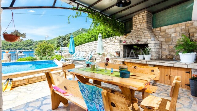 Beachfront villa with a pool for sale in Croatia Korcula island