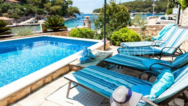 Beachfront villa with a pool for sale in Croatia Korcula island