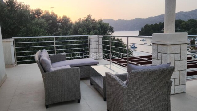 Waterfront villa with pool for sale Korcula town Croatia