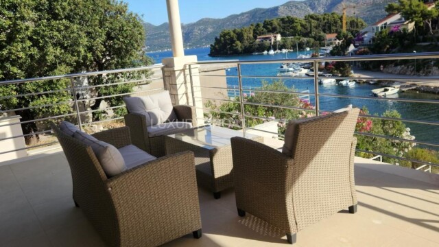 Waterfront villa with pool for sale Korcula town Croatia