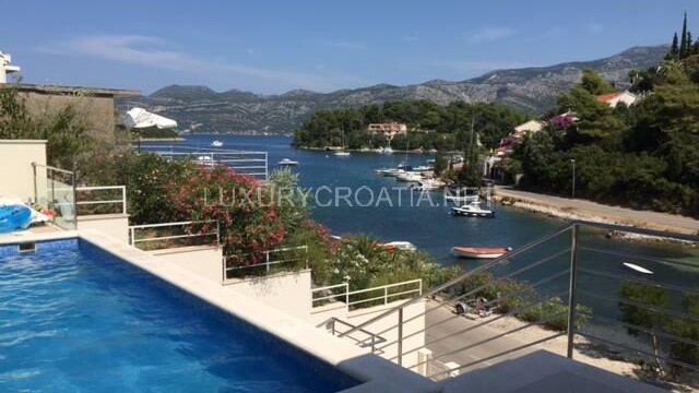 Waterfront villa with pool for sale Korcula town Croatia