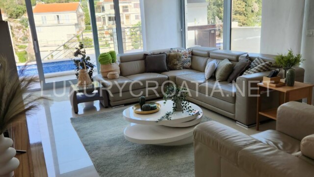 Waterfront villa with pool for sale Korcula town Croatia